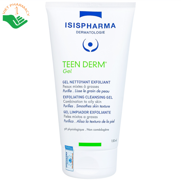 Sữa rửa mặt giảm nhờn, ngừa mụn ISIS Pharma Teen Derm Gel 150ml